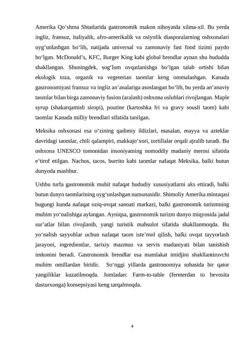 Shimoliy amerika gastronomik holati 4