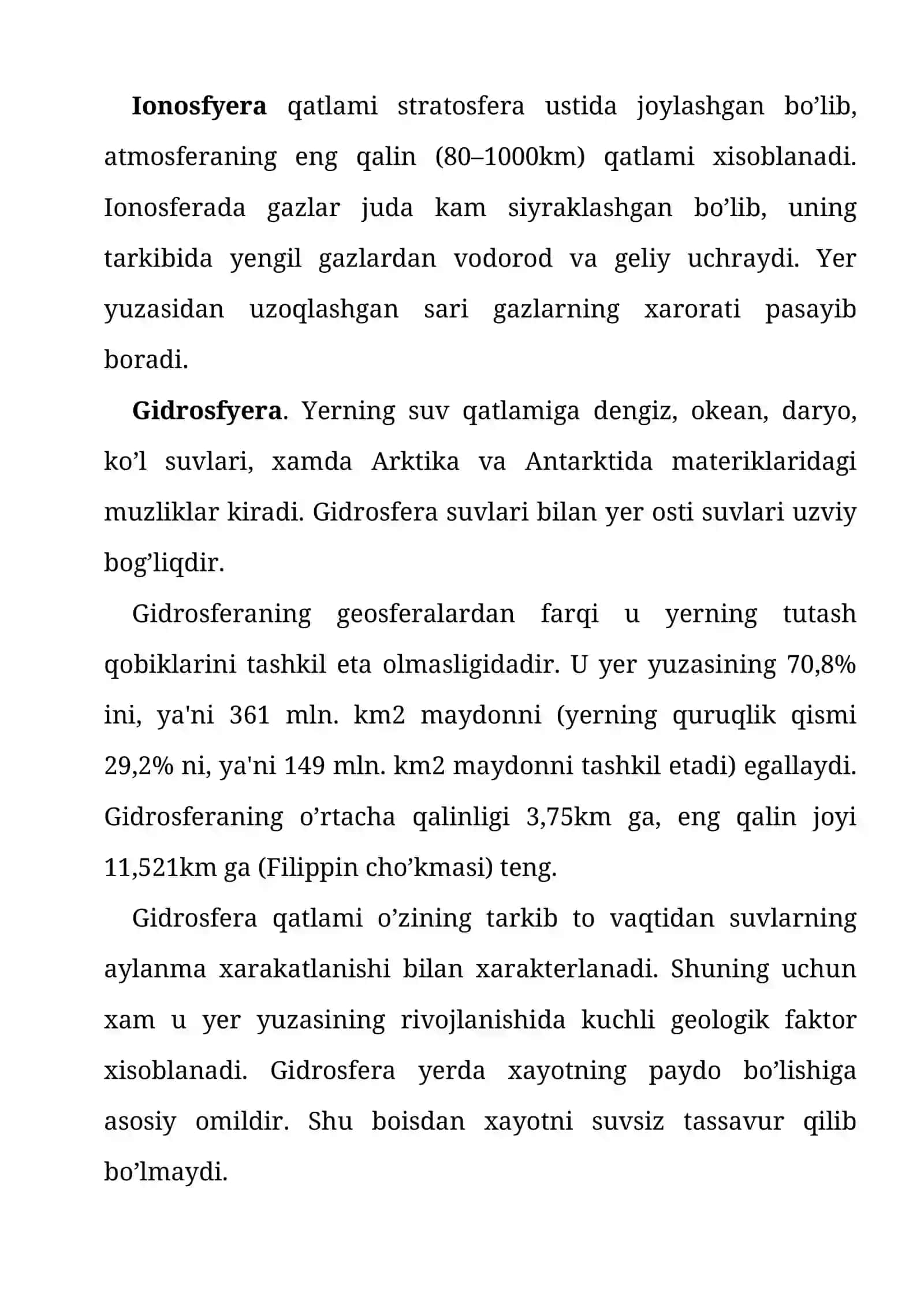 Yer haqida umumiy ma'lumotlar 4