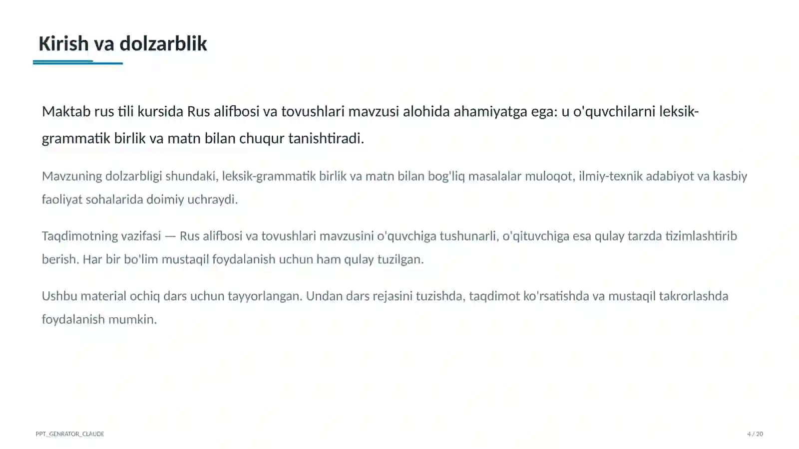 Rus alifbosi va tovushlari (2-sinf) 4
