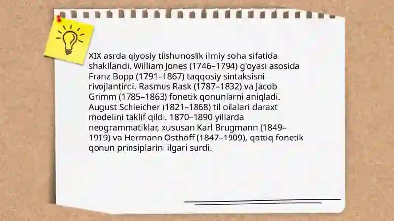 Qiyosiy-tarixiy tilshunoslikning vujudga kelishi va rivojlanishi 4