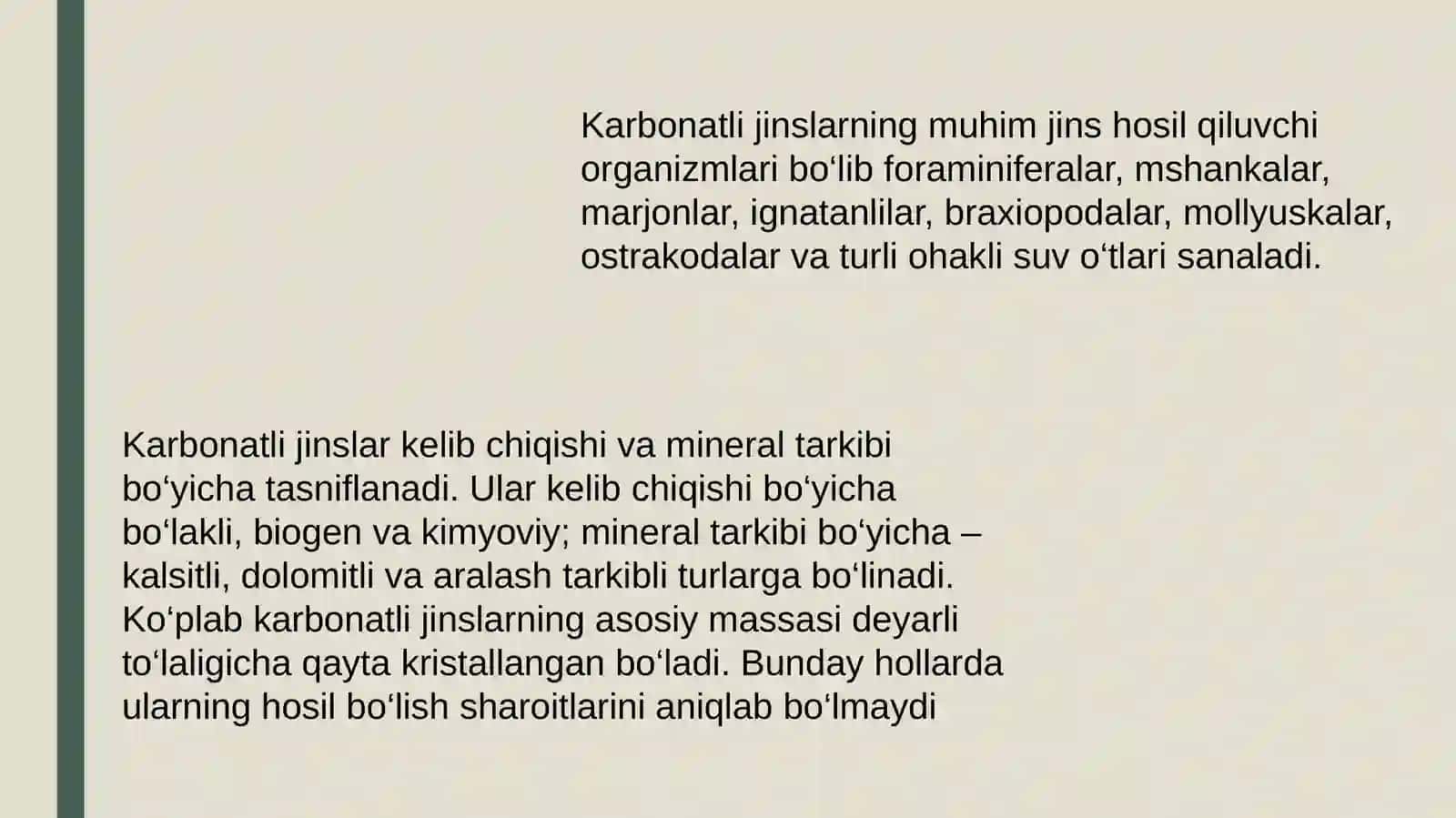 Karbonatli jinslar va ularni ishlab chiqarish texnologiyasi 4