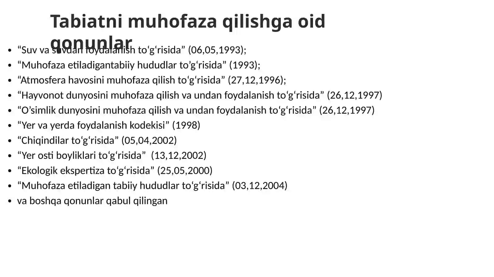 Ekologik xavfsizlikning huquqiy asoslari 4