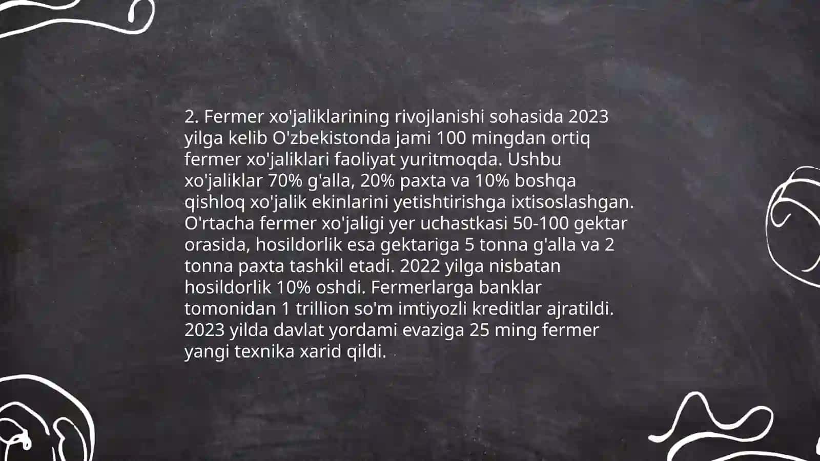 Mustaqillik yillarida qishloq xoʻjaligi v sanoat sohasidagi oʻzgarishlar 4