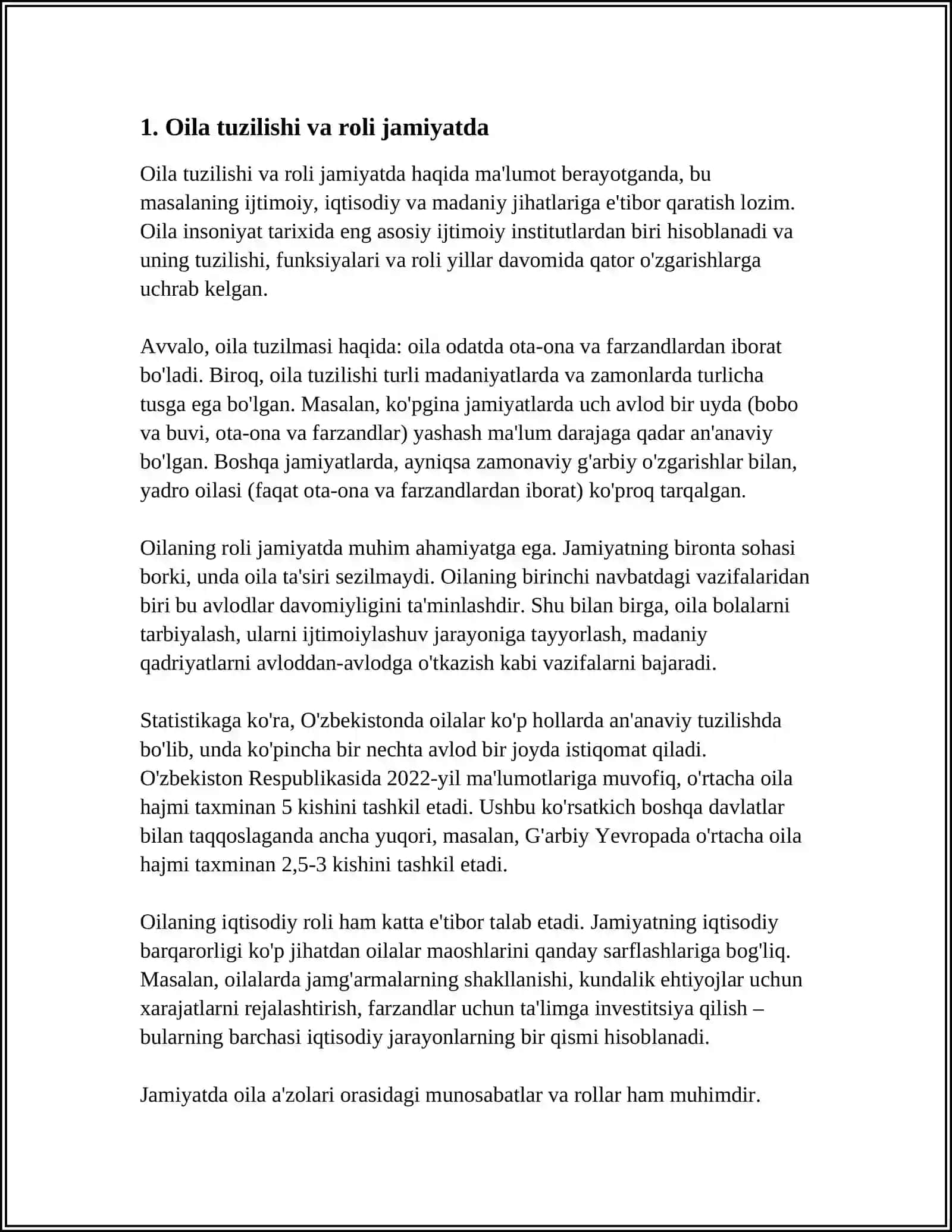 OILA - JAMIYAT NEGIZI» TAMOYILI 4