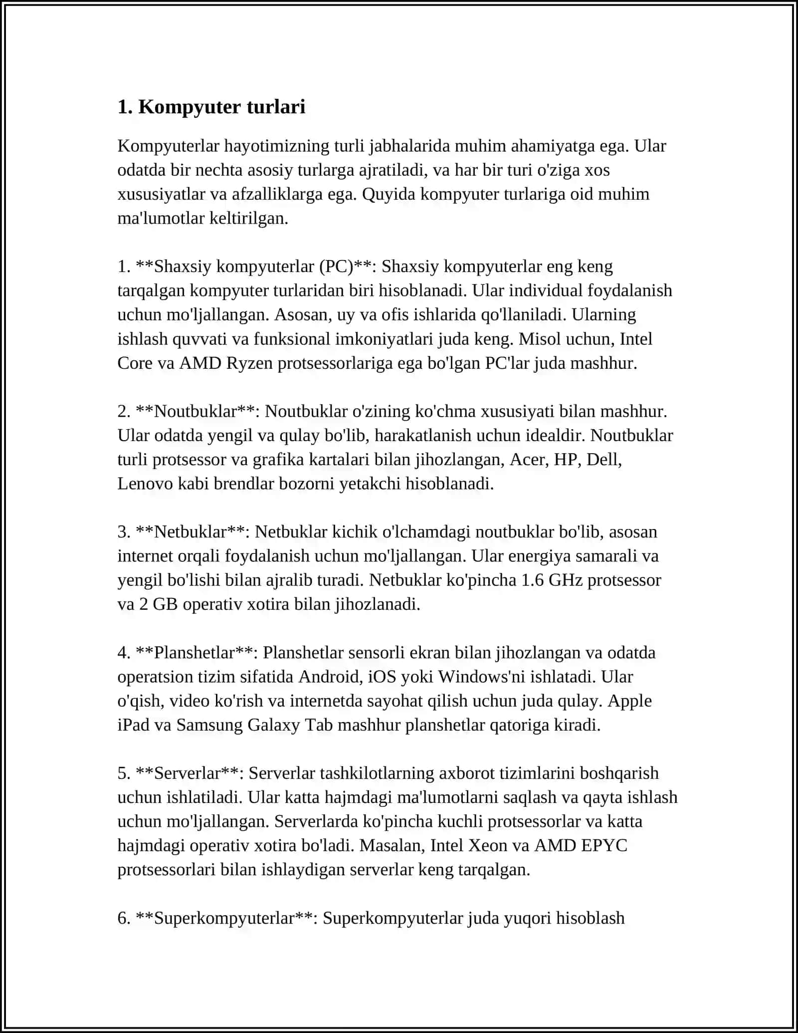 TURLI SOHALAR UCHUN MO'LJALLANGAN KOMPYUTERLAR VA KOMPYUTER TIZIMLARI 4