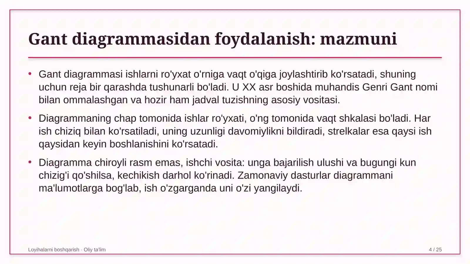 xolding kompaniyalarida gant diagrammasidan foydalanish 1546 4