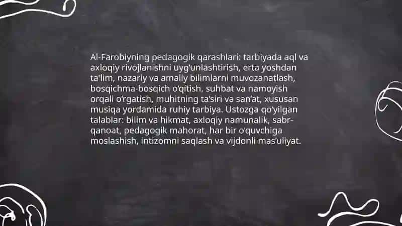 Sharq mutafakkirlarining pedagogik qarashlari va ustoz murabbiyga quyilgan talablari 4