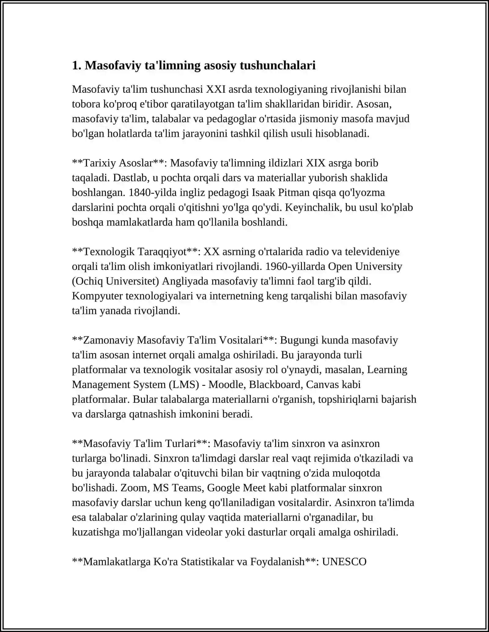 MASOFALIY TA'LIM IMKONIYATLARI AFZALLIKLARI VA ELEKTRON DARSLIKLAR BILAN TANISHISH 4