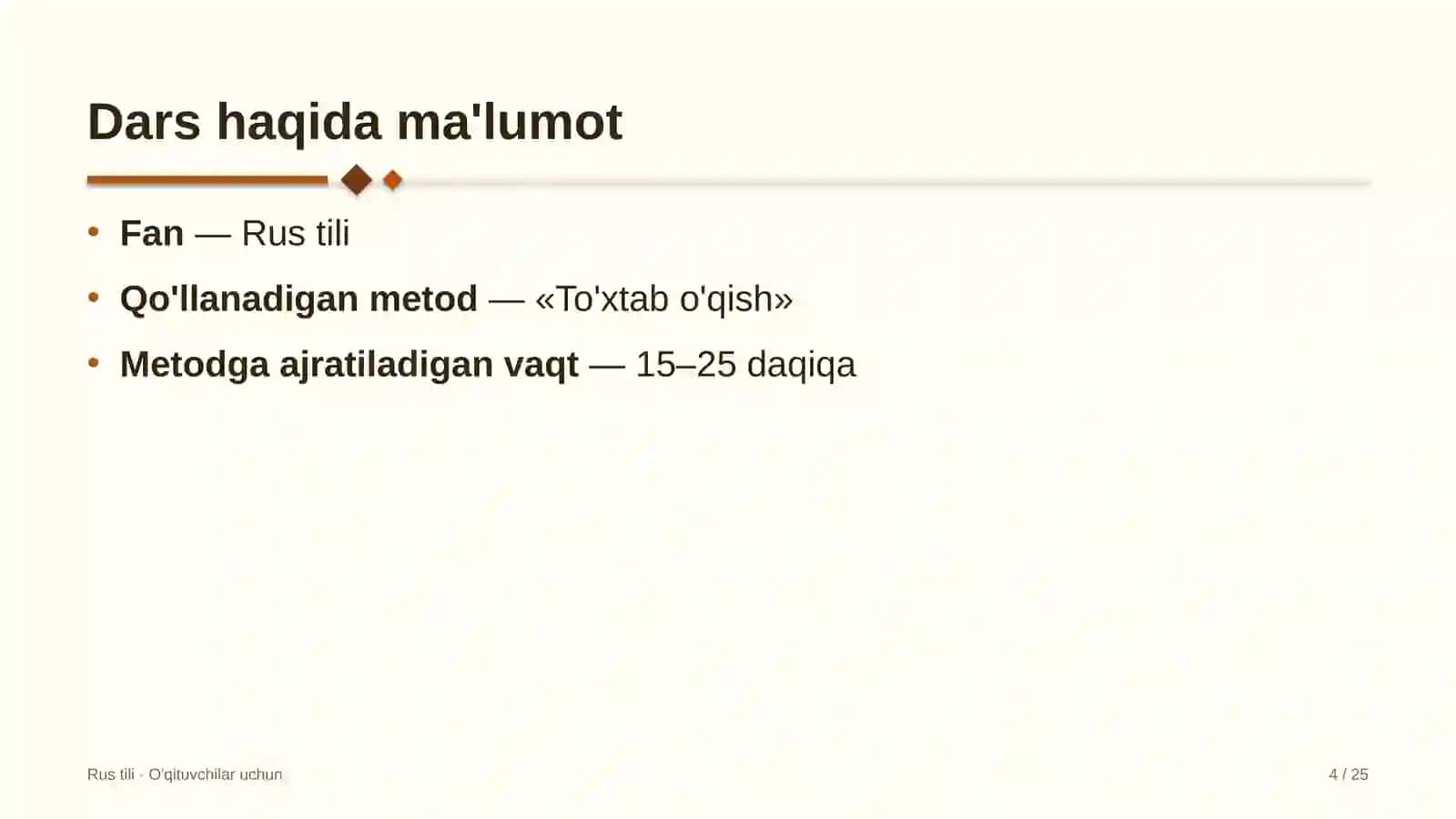 rus tili darslarida to'xtab o'qish metodidan foydalanish 9715 4