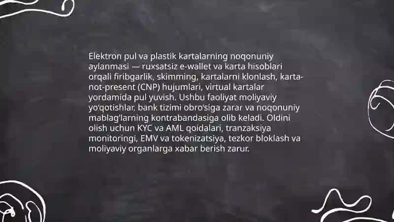 To'lov vositalarining noqonuniy aylanishi 4