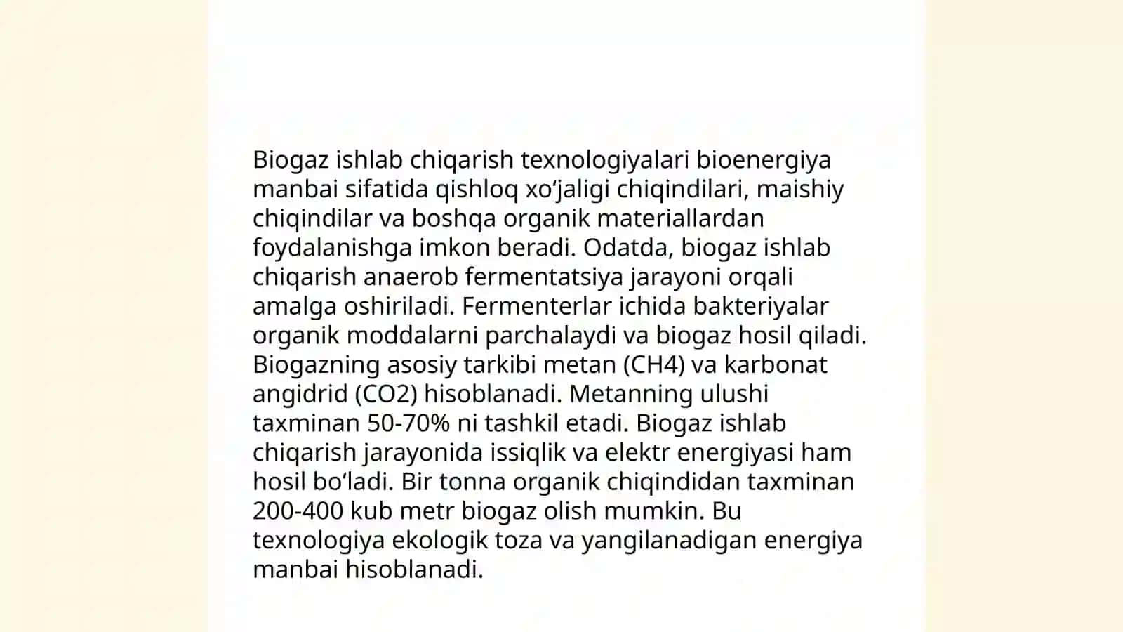 Organik chiqindilarni anaerob usulda qayta ishlov berish texnologiyalari va qurulmalari 4
