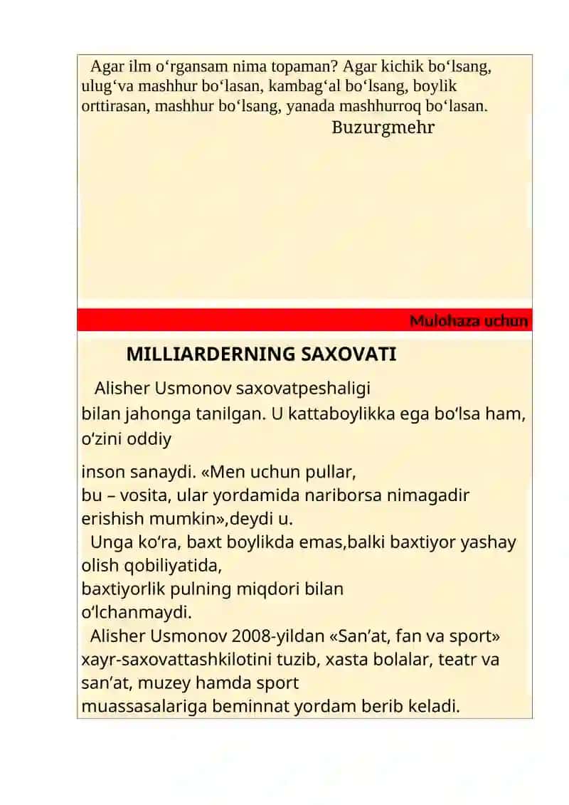 BOYLIKDAN FOYDALANISH MEZONLARI 4