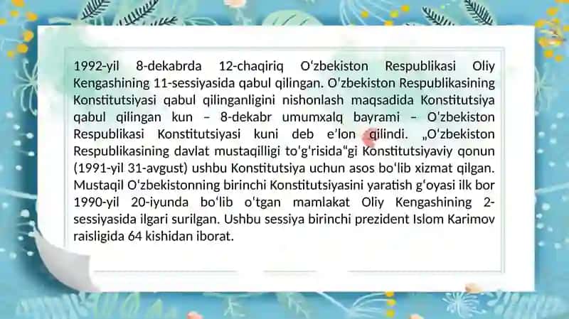 Yangi tahrirdagi Konstitusiyaning qabul qilinishi va unga bo’lgan hayotiy zarurat 4