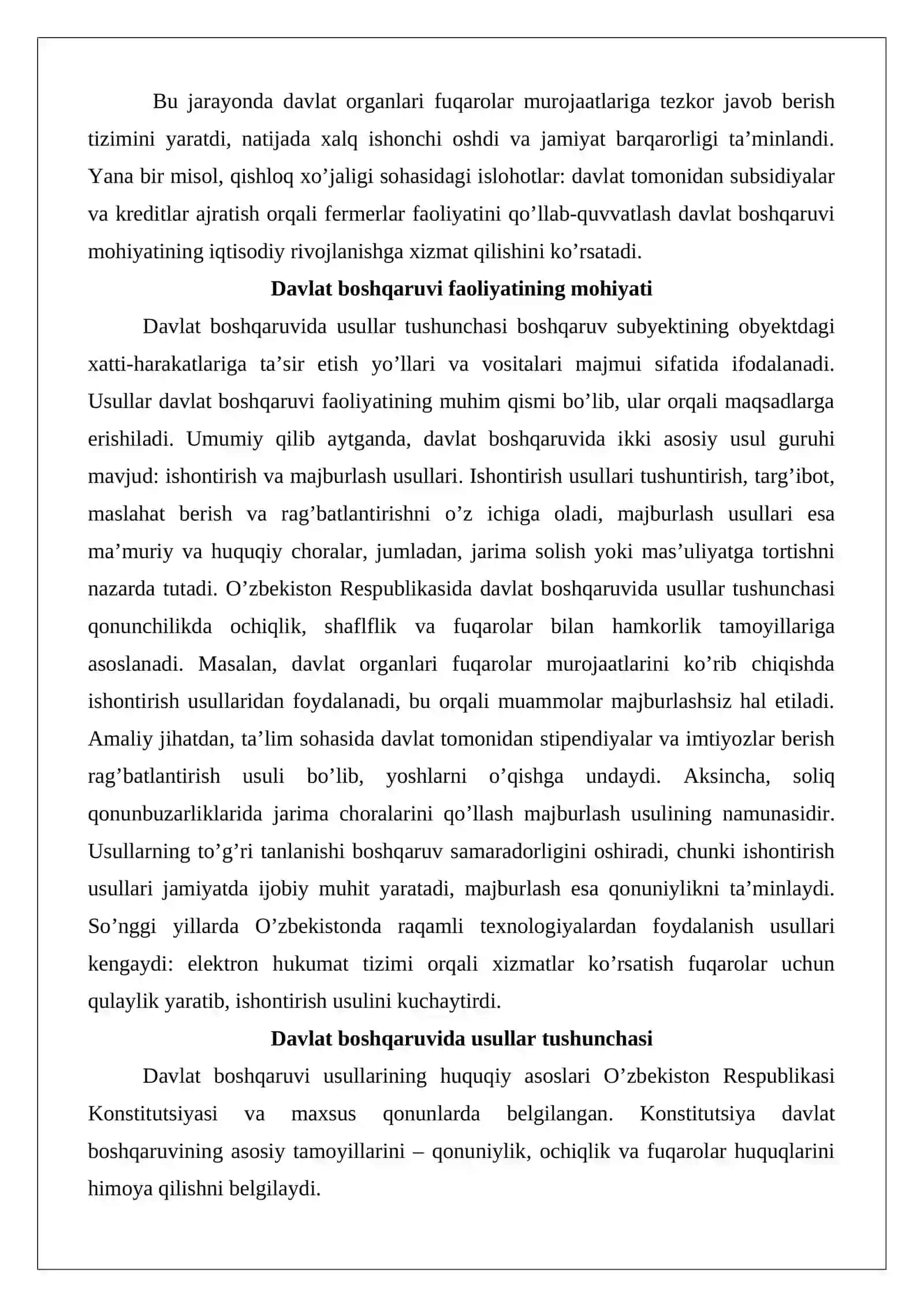 Davlat boshqaruv organlari faoliyatida boshqaruv usullari 4