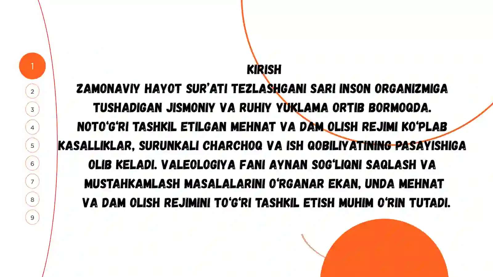 Mehnat va dam olish rejimi 4