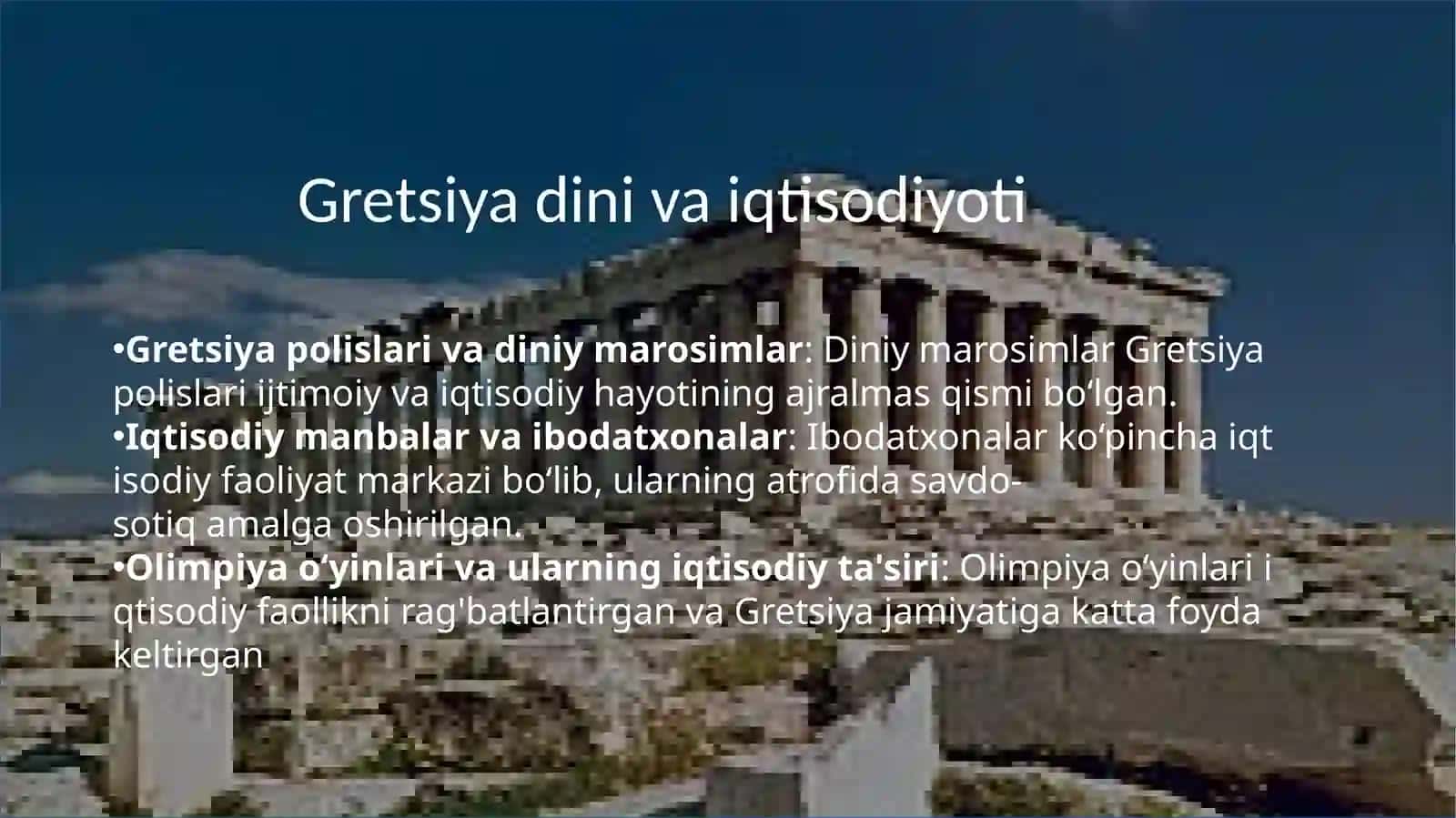 Qadimiydinlarning iqtisodiy jihatlari 4