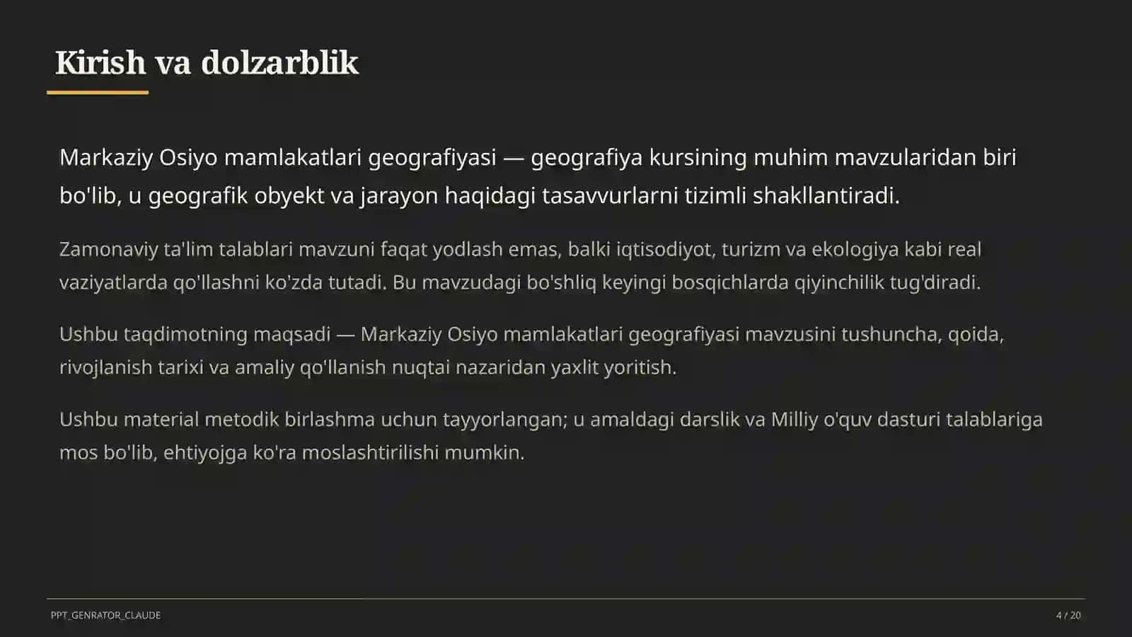 Markaziy Osiyo mamlakatlari geografiyasi (11-sinf) 4