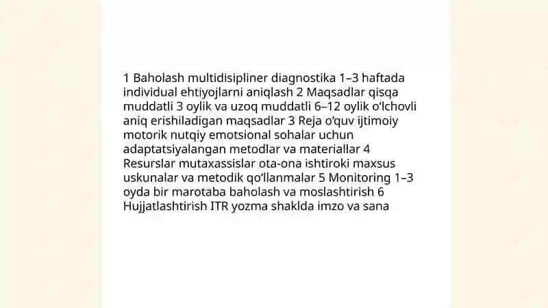 Nuqsonlari boʻlgan bolalar uchun maktabgacha ta'lim tashkilotida ta'lim mazmunining korreksion yoʻnaltirilganligi 4