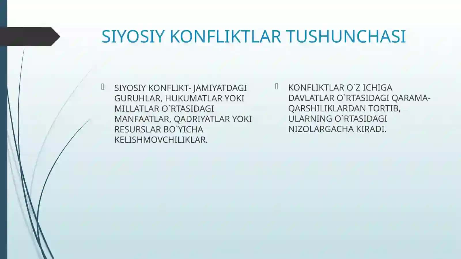 SIYOSIY KONFLIKTLAR VA ULARNING KO`RINISHLARI 4