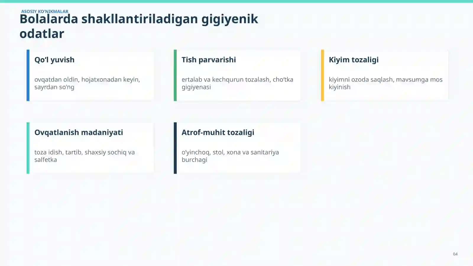 Maktabgacha ta’limda shaxsiy gigiyena madaniyatini shakllantirish 4
