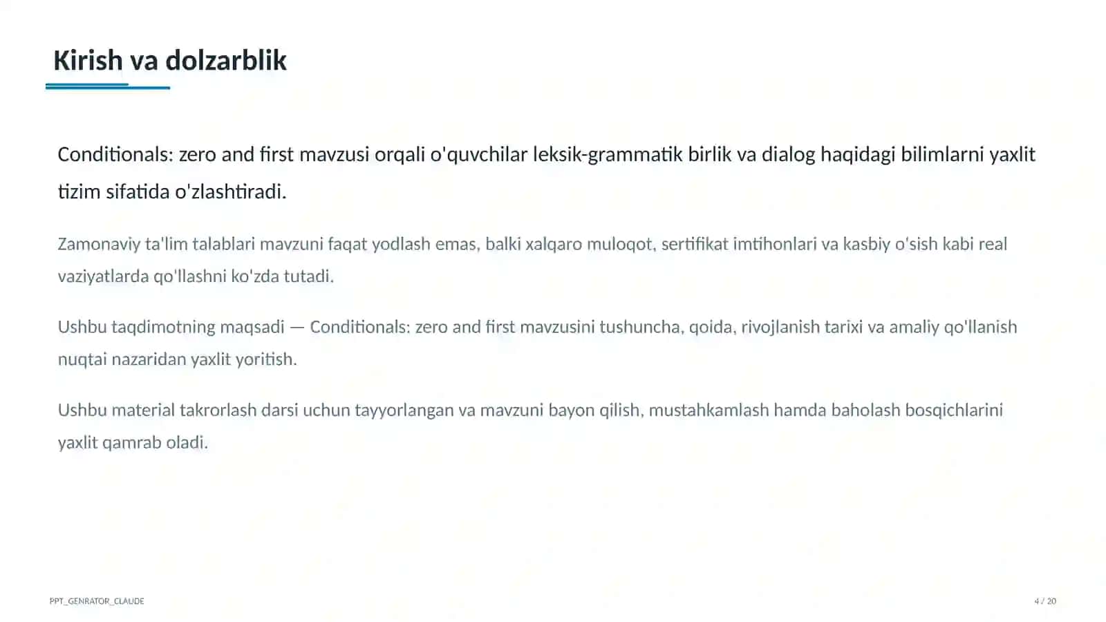 Conditionals: zero and first (8-sinf) 4