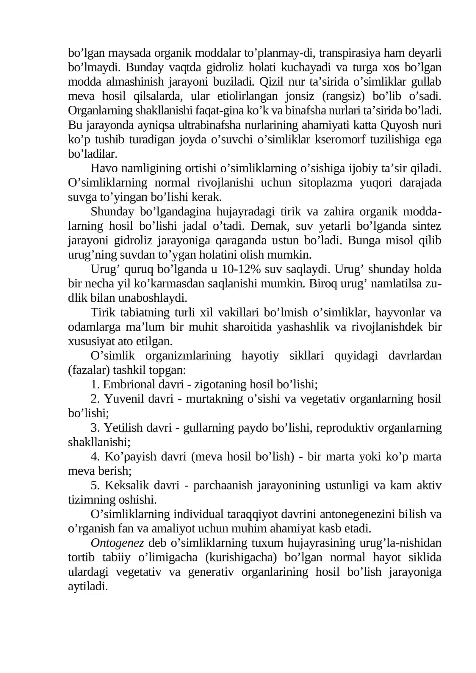O’sish va rivojlanish rejasi 4