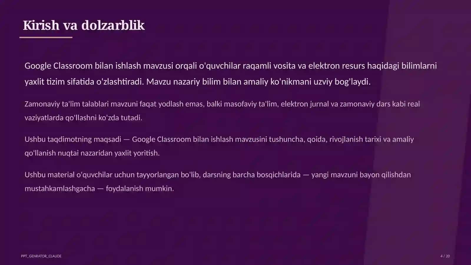 Google Classroom bilan ishlash 4