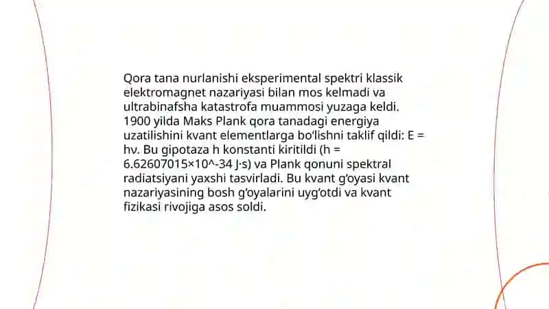 Kvant tushunchalaming yuzaga kelishi, kengayish tarixi 4