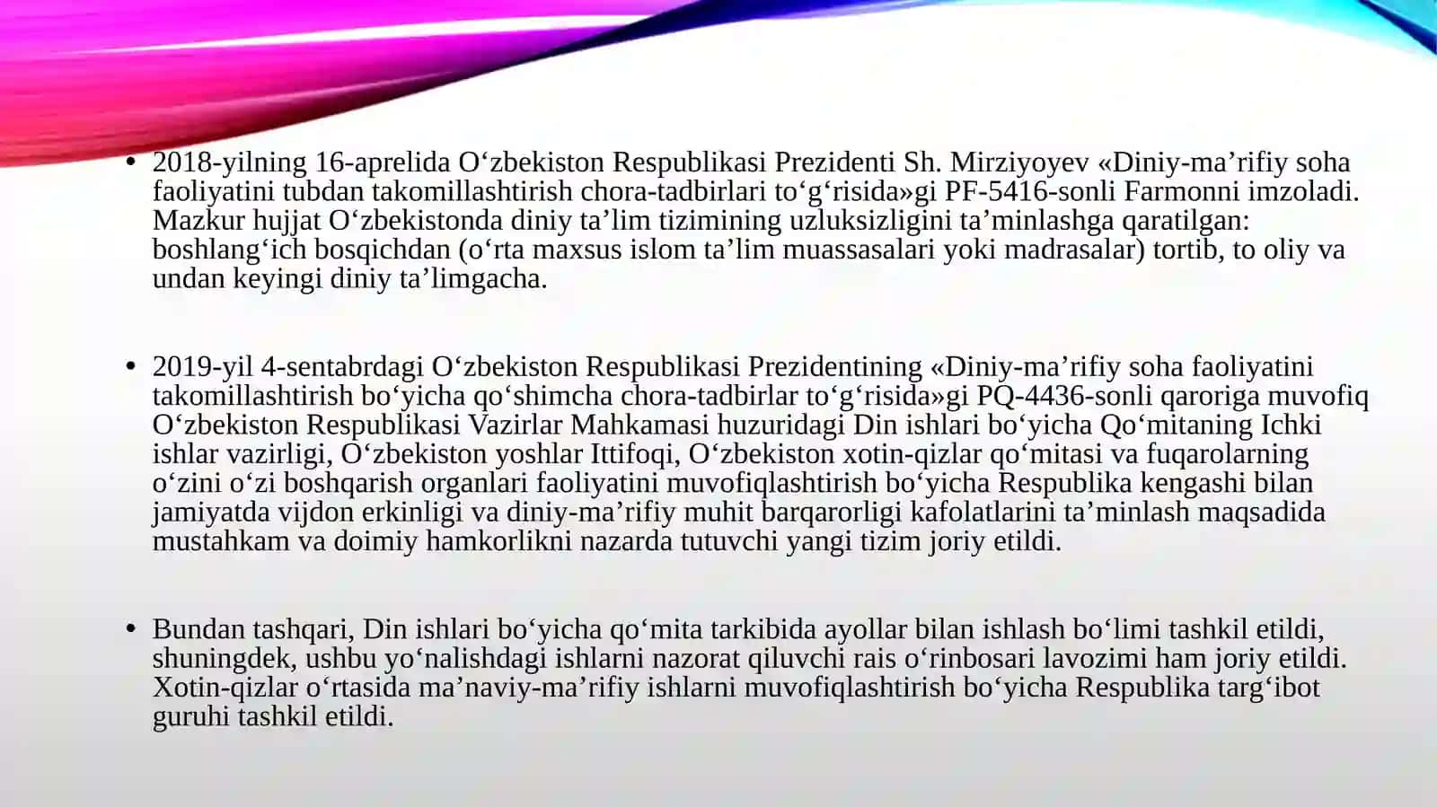 O`zbekistonda diniy bag`rikenglik 4