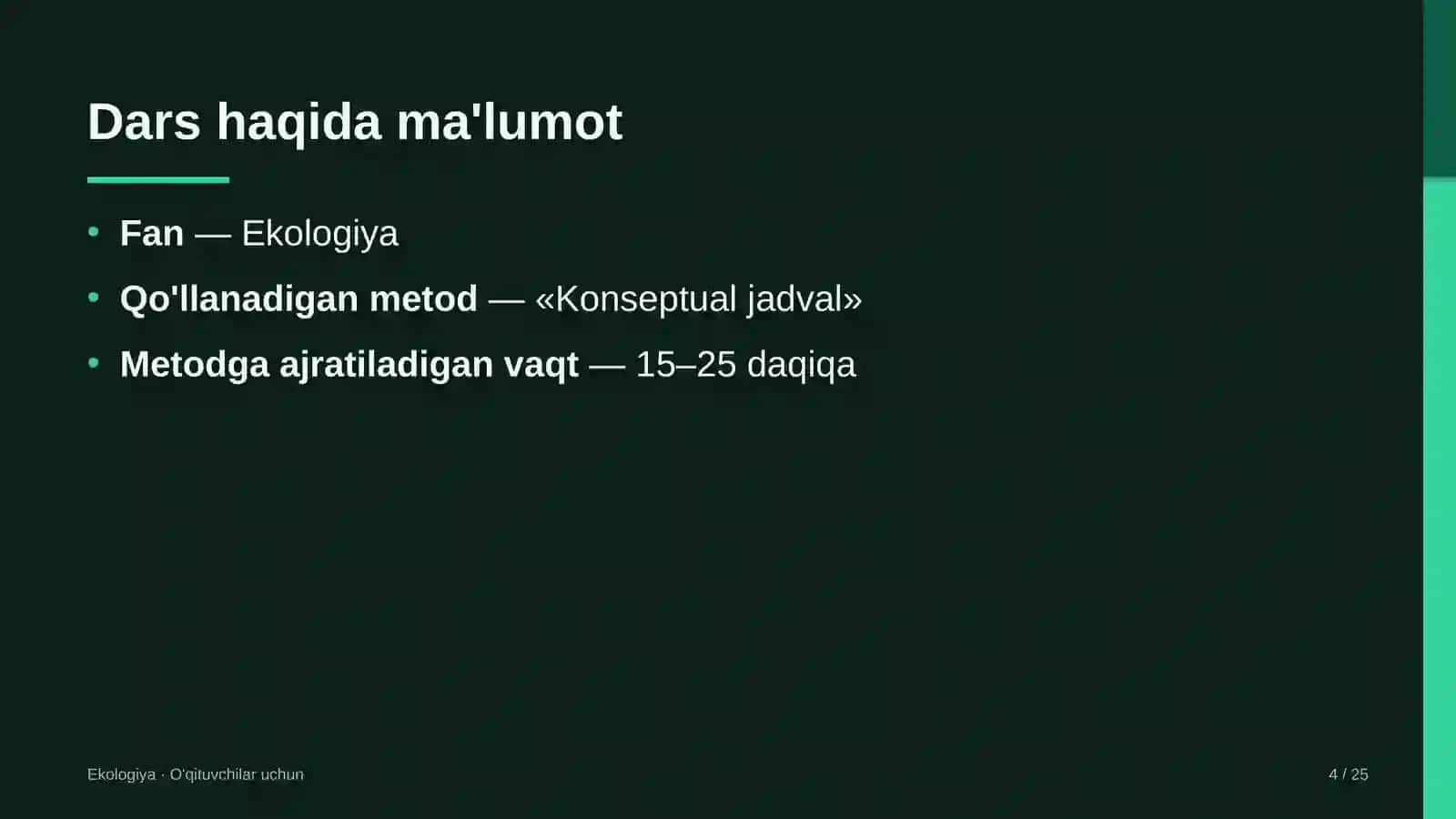 ekologiya darslarida konseptual jadval metodidan foydalanish 4362 4