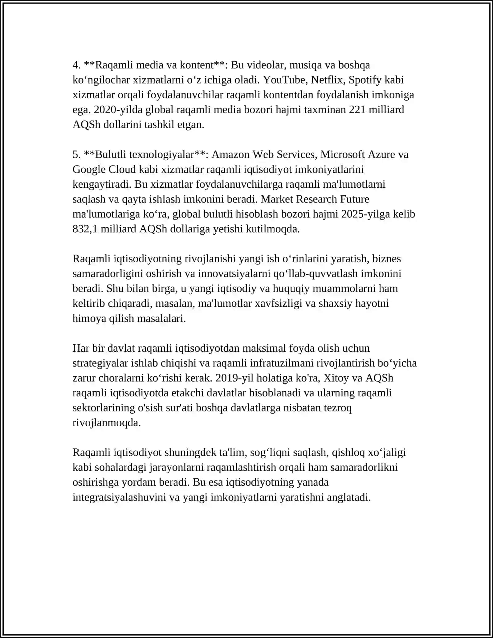 RAQAMLI IQTISODIYOT VA IQTISODIY OʻSISH OʻRTASIDAGI OʻZARO BOGʻLIQLIKLAR 4