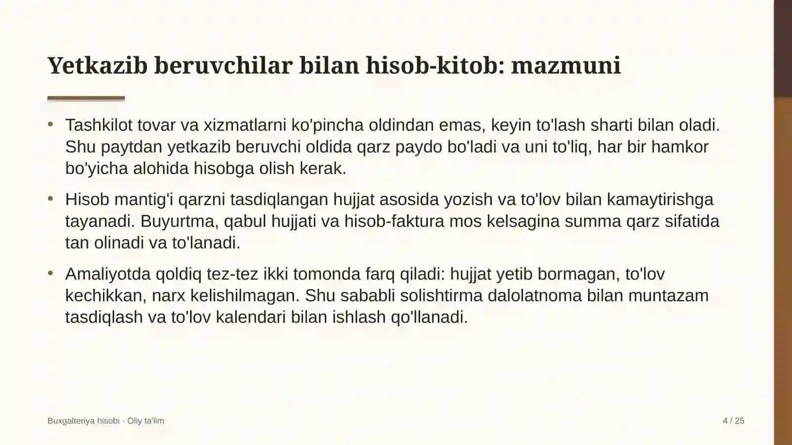 Blogerlik faoliyatida mol yetkazib beruvchilar bilan hisob-kitoblar hisobi 4