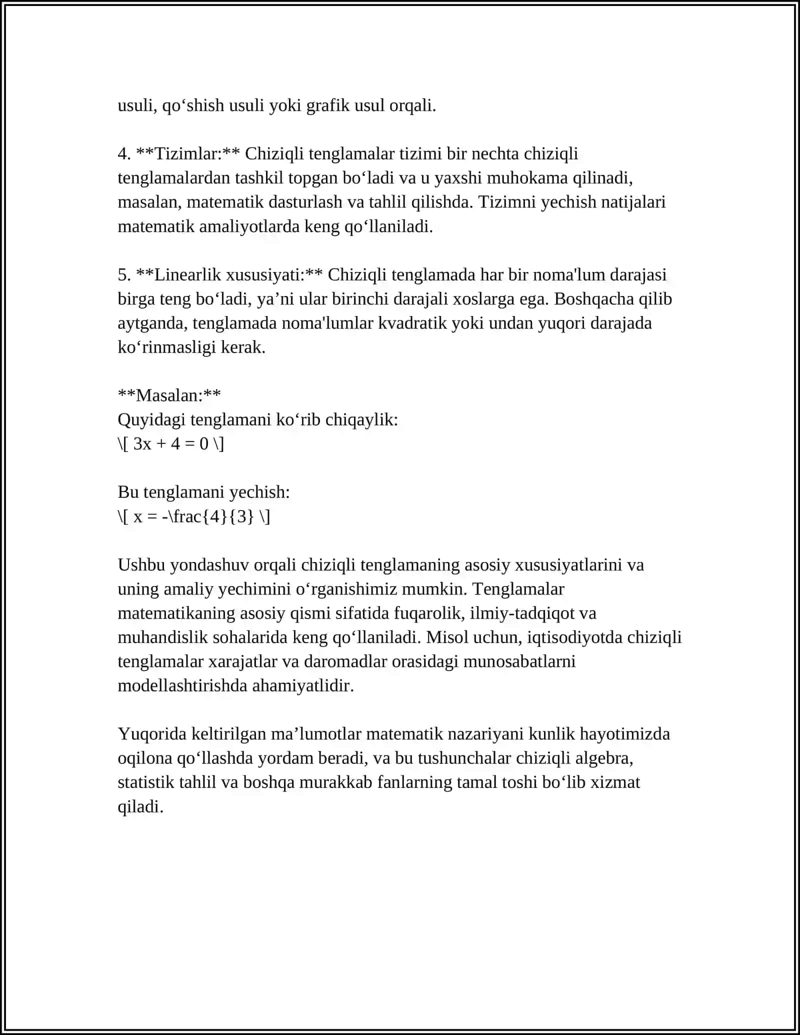 CHIZIQLI PROGRAMMALASHTIRISH MASALALARI 4