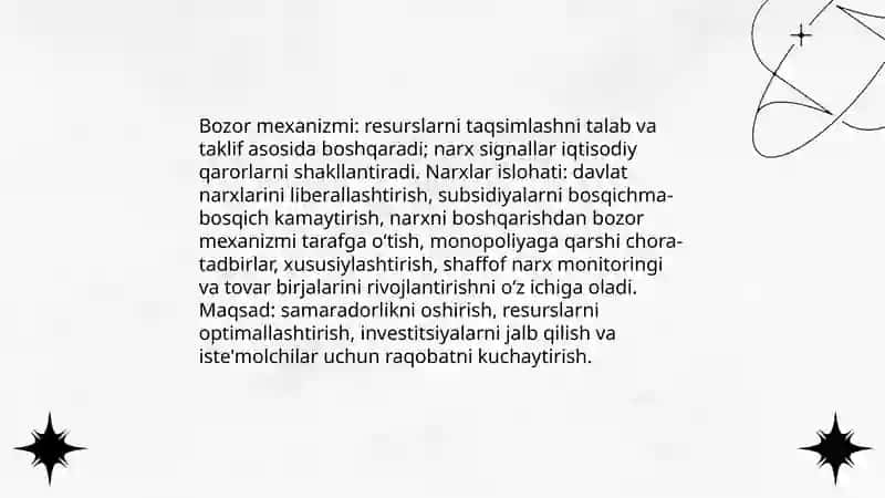 Iqtisodiyotning bozor munosabatlariga oʻtish 4
