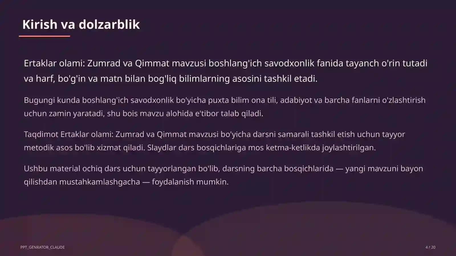Ertaklar olami: Zumrad va Qimmat (1-sinf) 4
