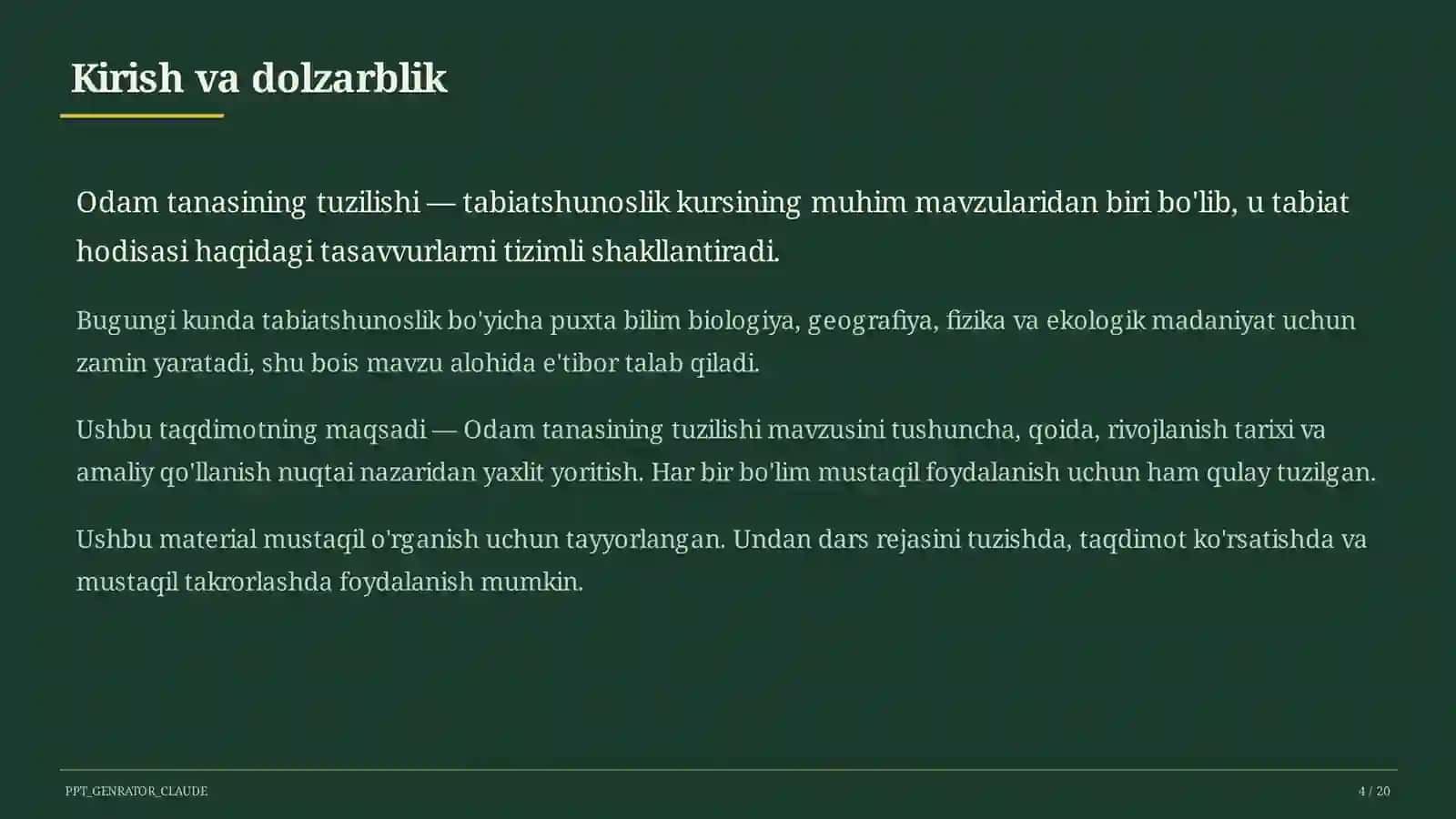 Odam tanasining tuzilishi (2-sinf) 4