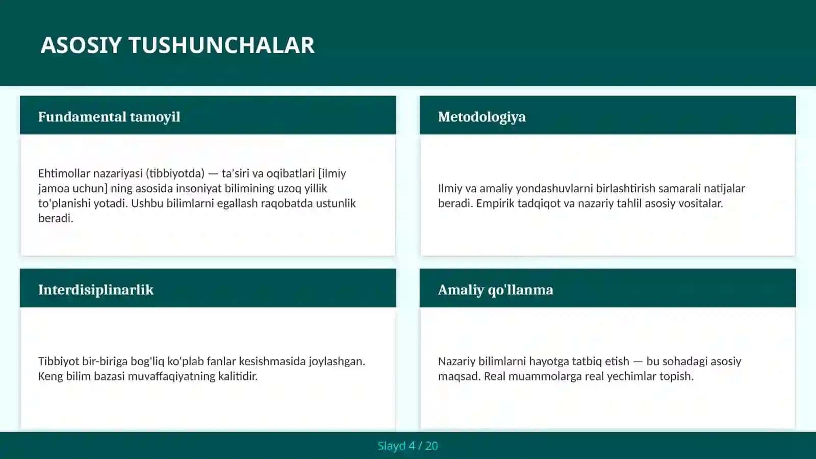 Ehtimollar nazariyasi (tibbiyotda) — ta'siri va oqibatlari [ilmiy jamoa uchun] 4