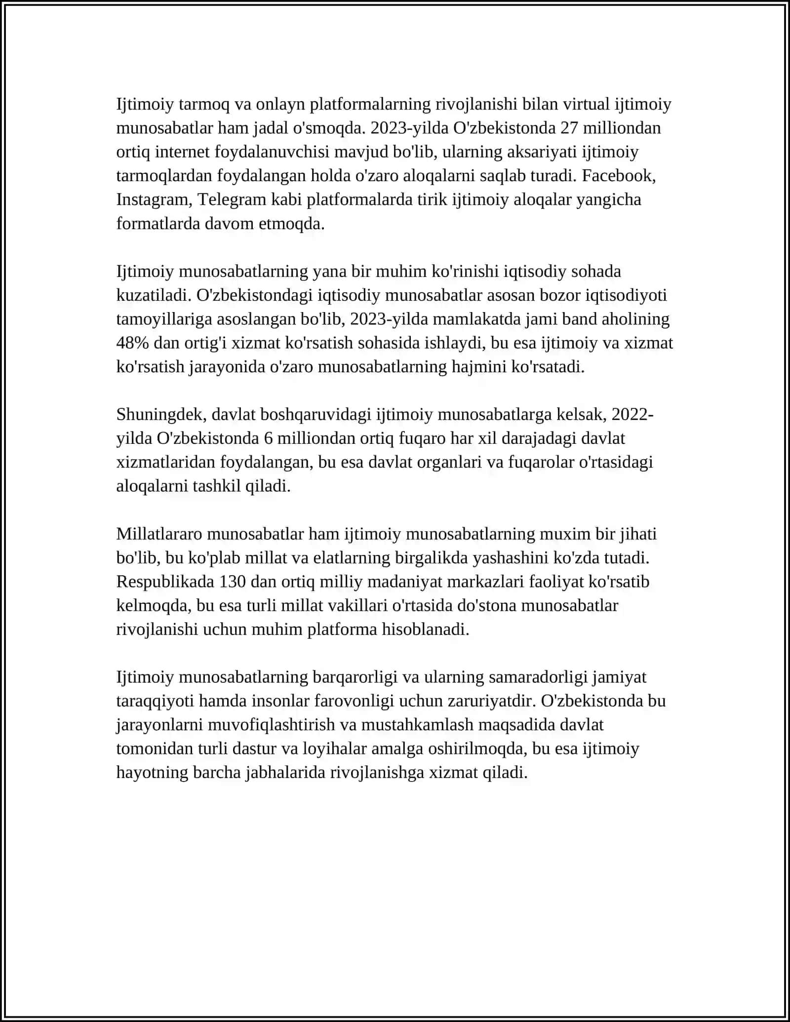 REFERAT Mavzu: SOTSIOLOGIYANING OBʼEKTI, PREDMETI VA MAQSAD, VAZIFALARI 4