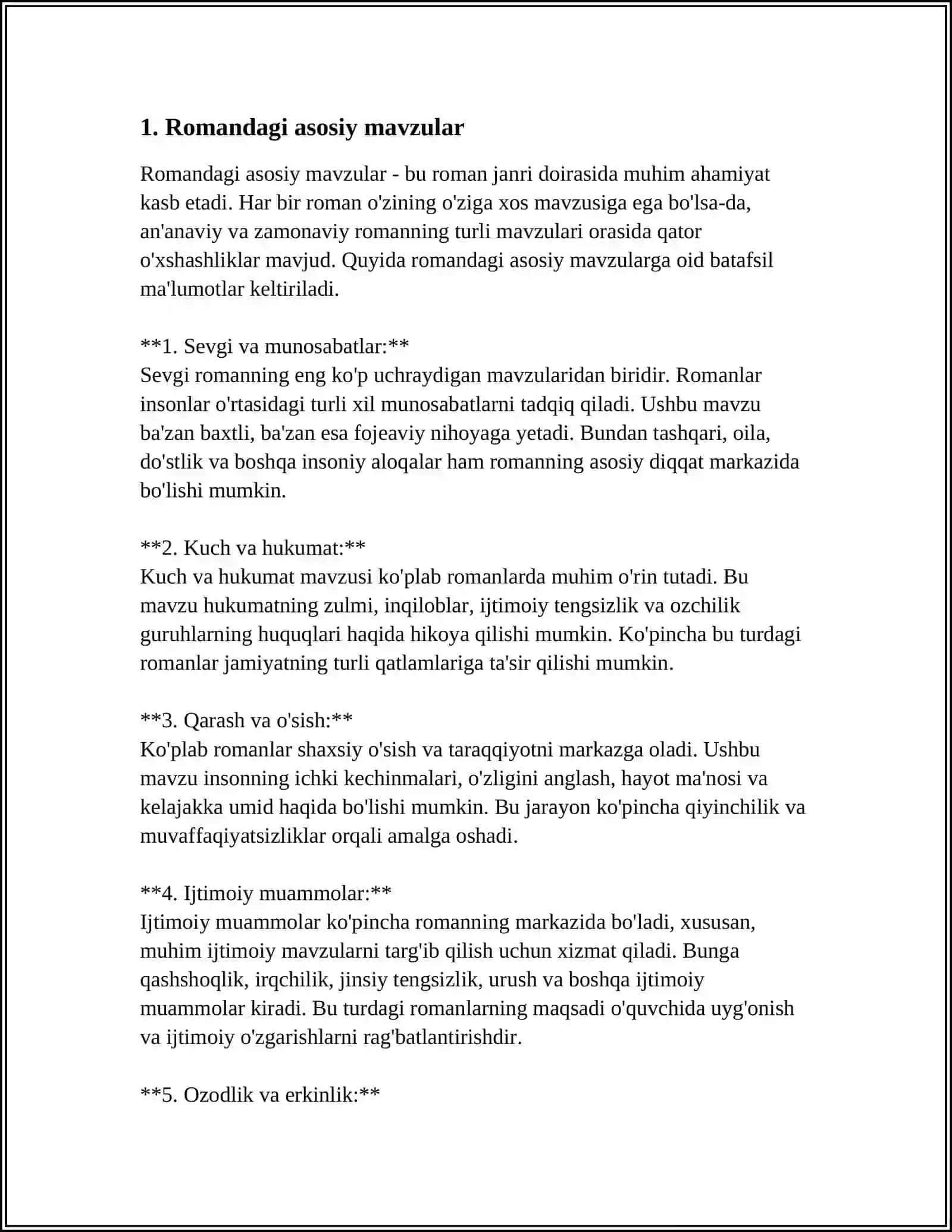 PIRIMQUL QODIROVNING "AVLODLAR DAVONI" ROMANI TAHLILI 4