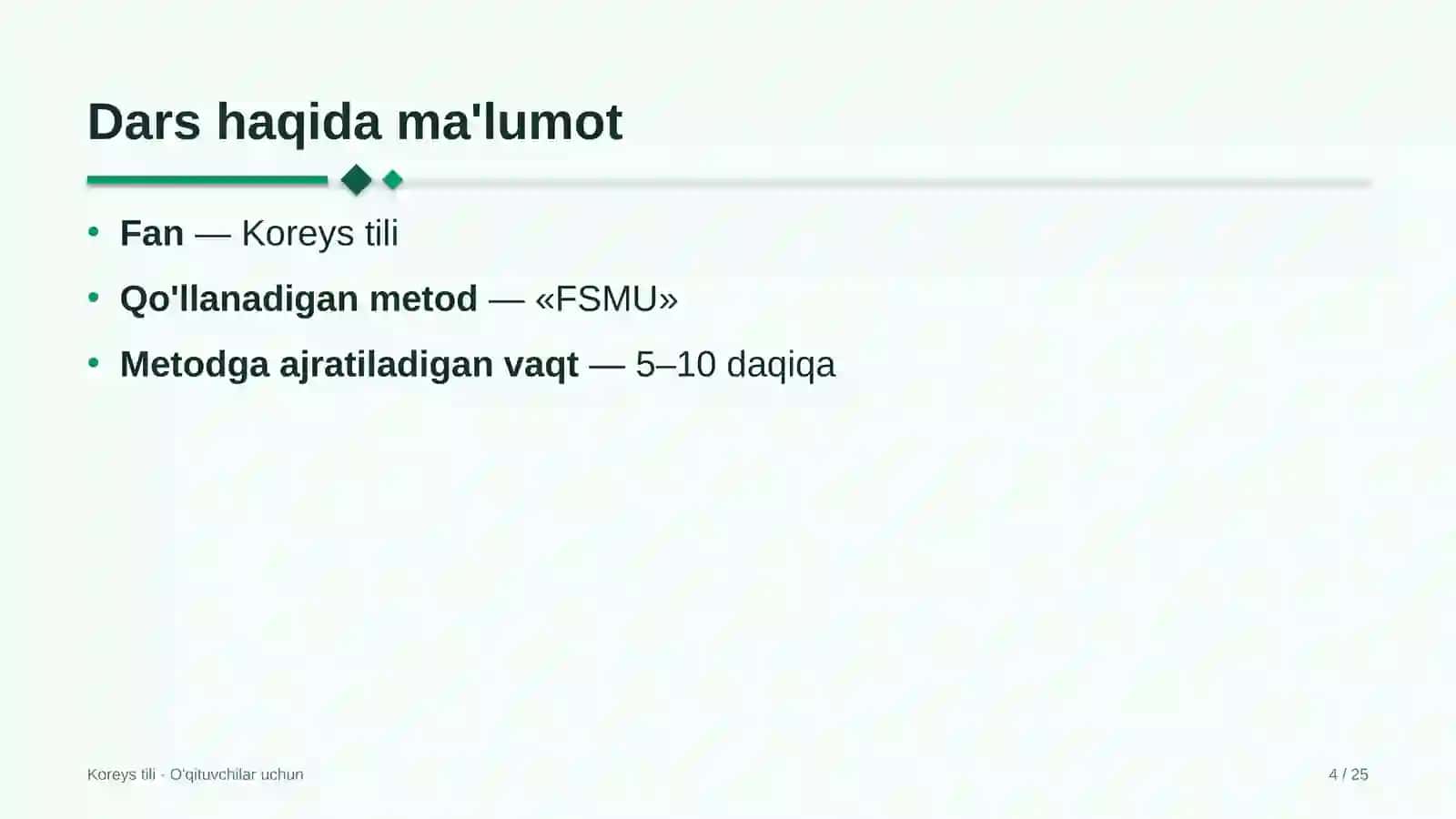 koreys tili darslarida fsmu metodidan foydalanish 3700 4