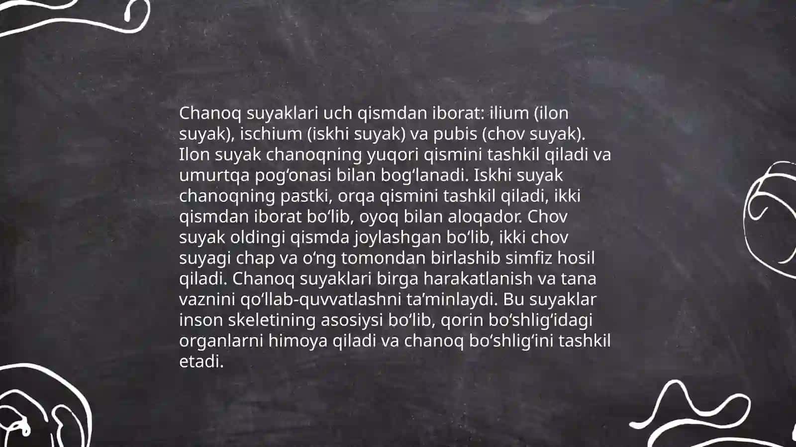 Chanoq kamari va oyoq erkin suyaklari qismi suyaklari 4