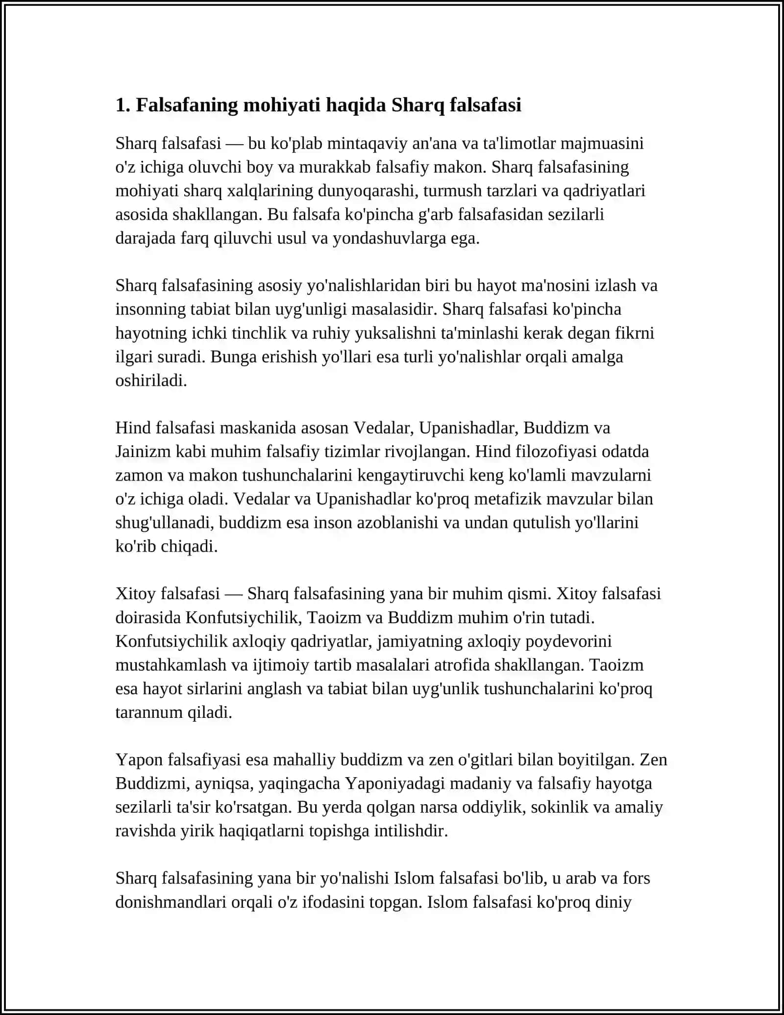 FALSAFANING MOHIYATIGA OID SHARQ VA G'ARB MUTAFAKKIRLARI TA'RIFLARINI TASNIFLASH 4