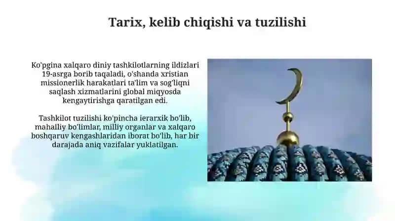 Xalqaro diniy tashkilotlarning faoliyati 4
