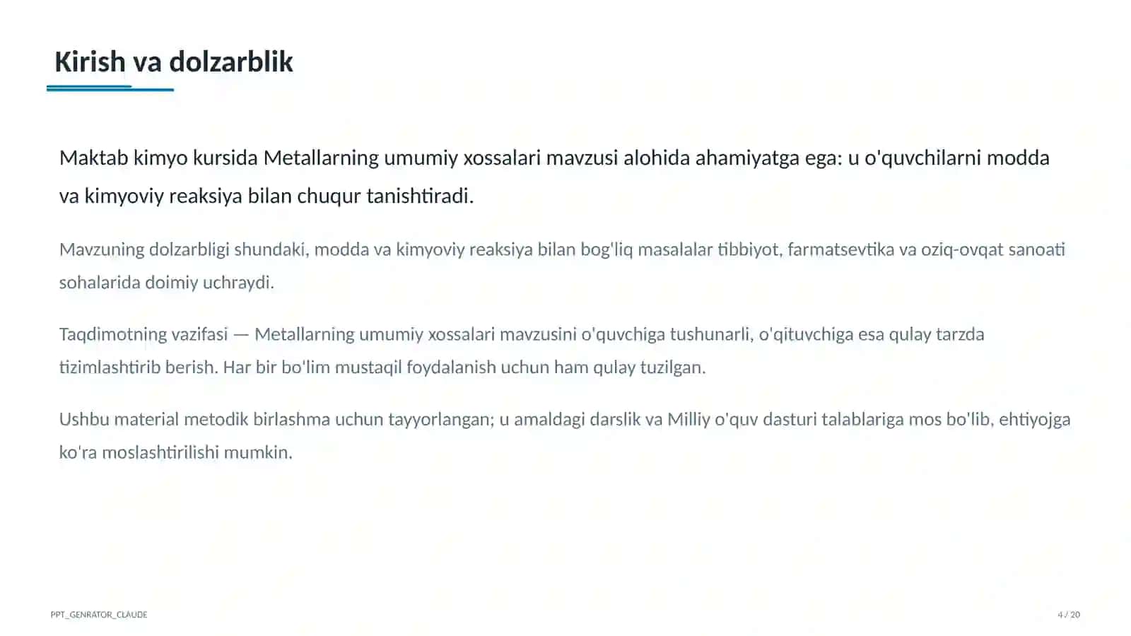 Metallarning umumiy xossalari (9-sinf) 4