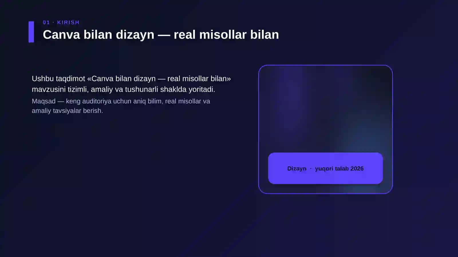 Canva bilan dizayn - real misollar bilan 4