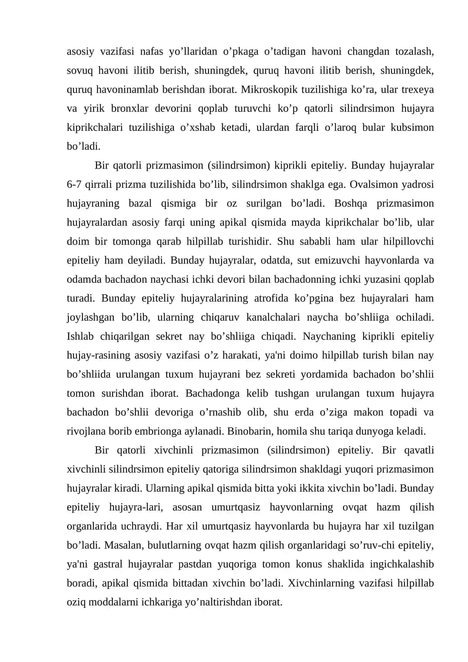 Epiteliyning tuzilishi va vazifasi 4