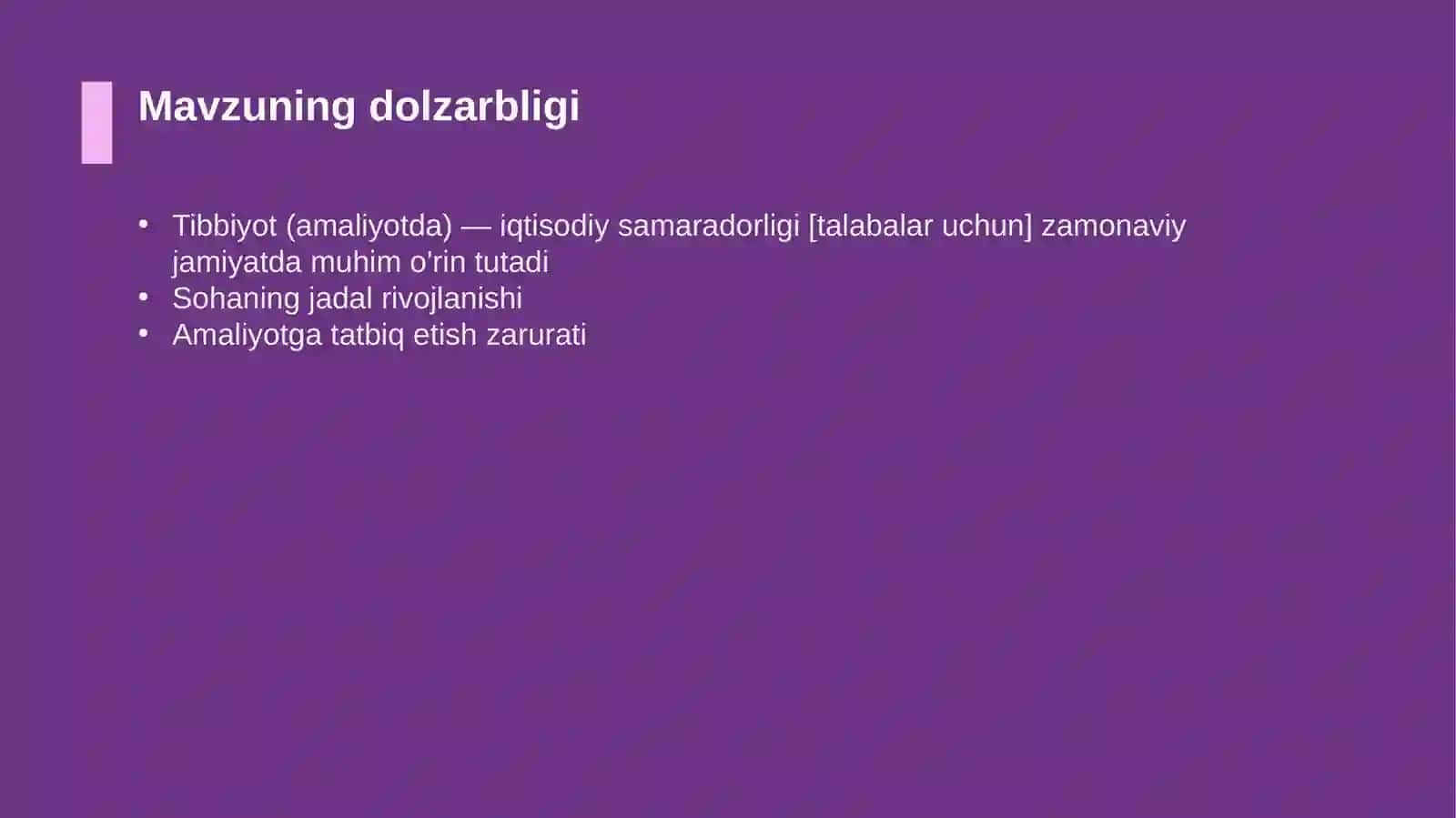 Tibbiyot (amaliyotda) — iqtisodiy samaradorligi [talabalar uchun] 4