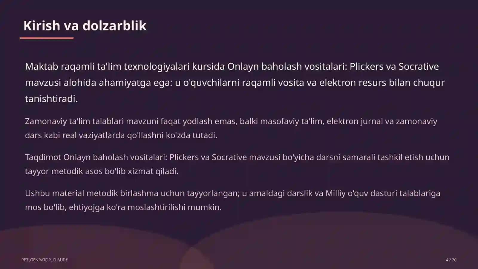 Onlayn baholash vositalari: Plickers va Socrative 4