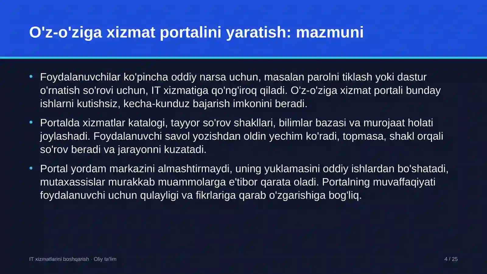 mehmonxona xo'jaligida foydalanuvchilar uchun o'z o'ziga xizmat portalini yaratish 3794 4