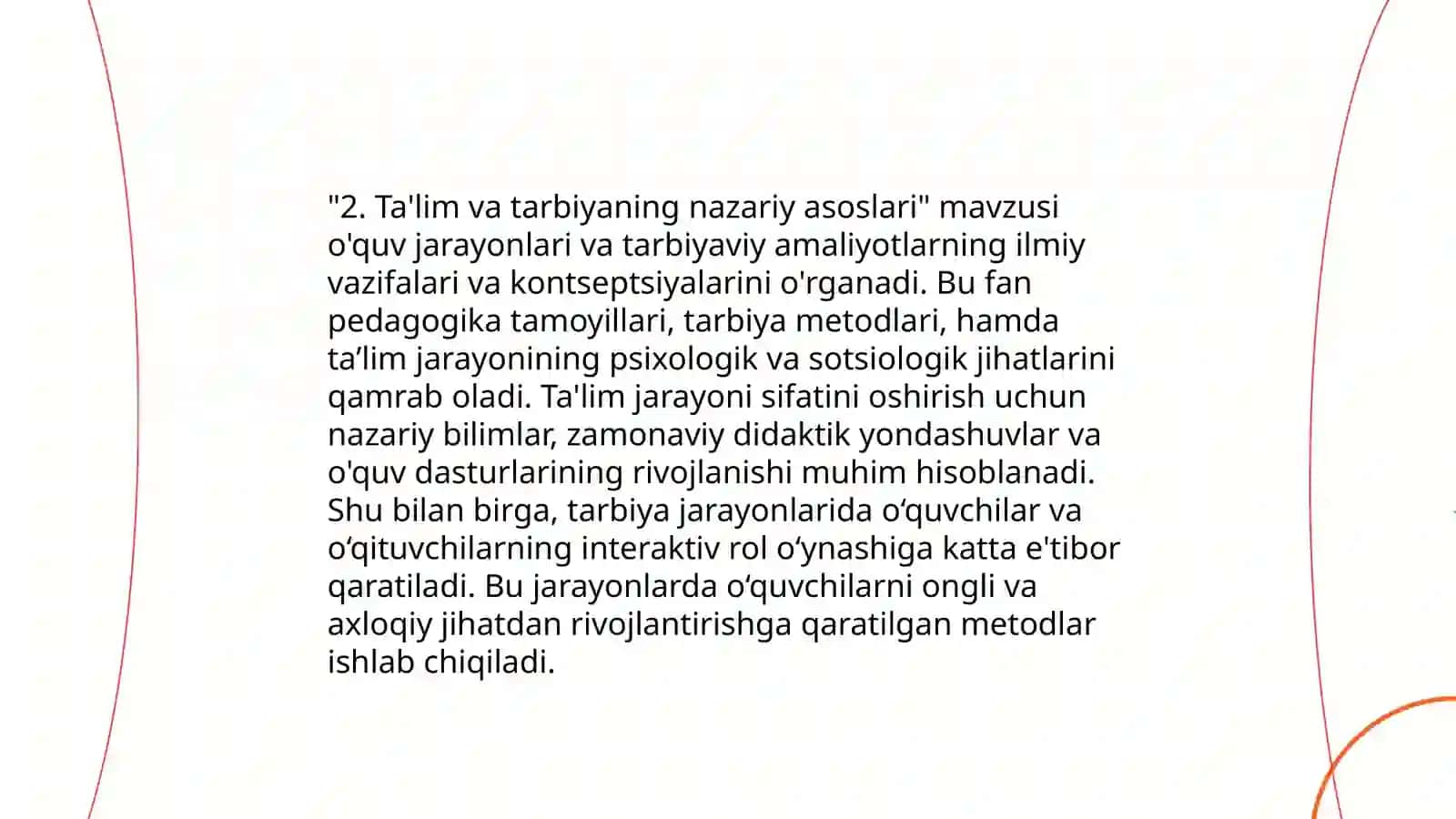 Pedagogikaning umumiy asoslari: Shaxsning rivojlanishi,tarbiyasi va ijtimoiylashuvi 4